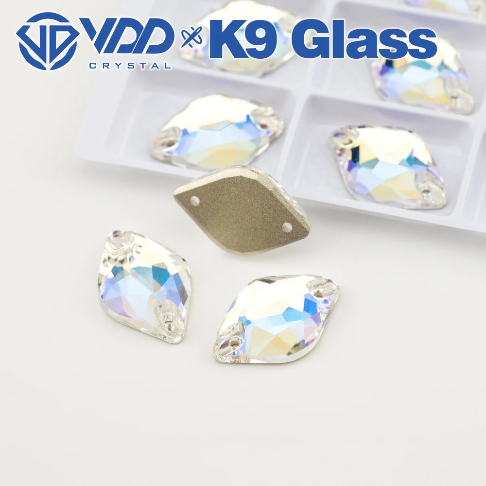 VDD S256 Moonlight Lemon Hochwertige K9-Glas-AAAAA-Applikationssteine, Kristall-Flachrückseite, zum Aufnähen, für Kleidungsdekorationen – Detail 1