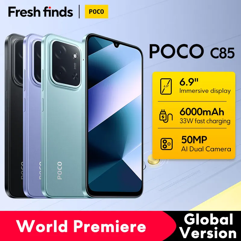 POCO C85 Global Version Smartphone 128/256GB Helio G81-Ultra 6000mAh Battery 6.9