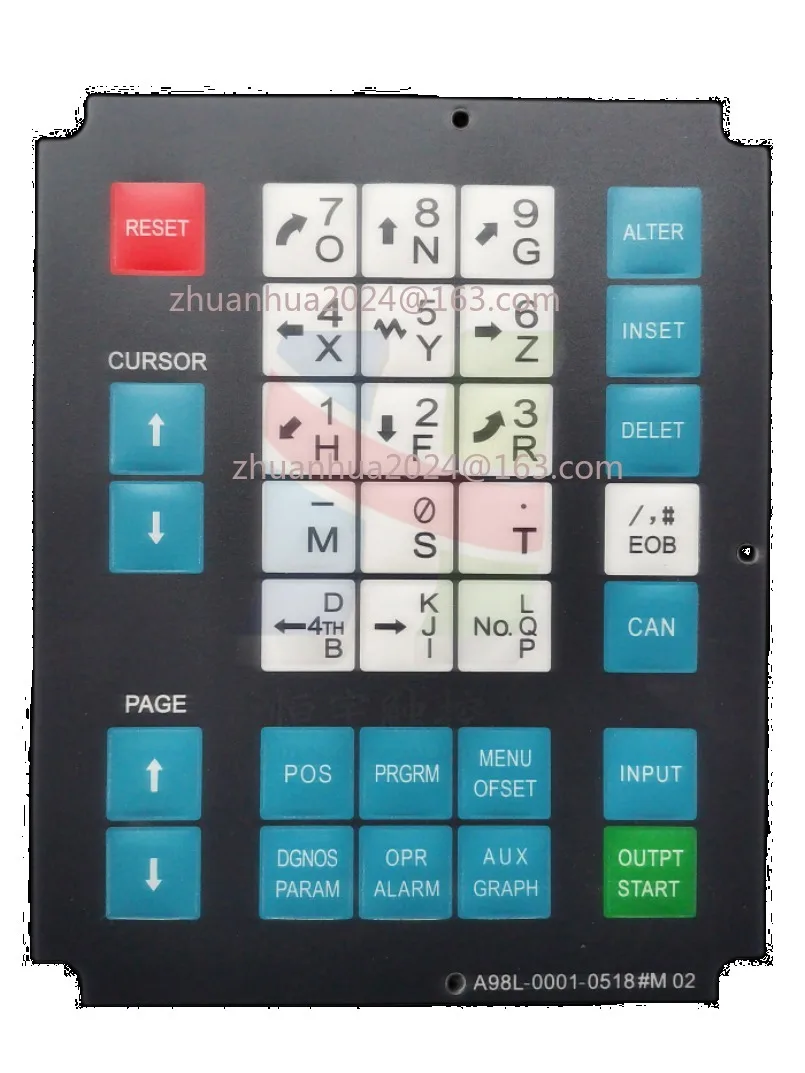 أجزاء CNC A98L-0001-0518 # M 02 فيلم لوحة المفاتيح الغشائية A98L-0001-0518 # لوحة زر التحكم في التشغيل T لآلة FANUC EDM