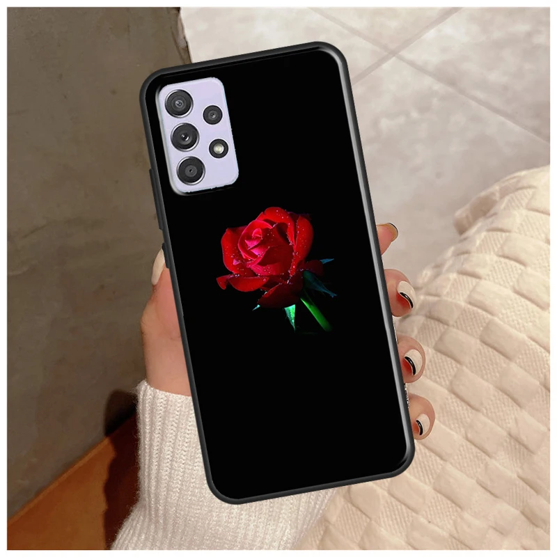 Bright Red Roses Flowers Case For Samsung Galaxy A14 A34 A54 A12 A22 A32 A42 A52 A13 A23 A33 A53 A50 A51 A71 Cover