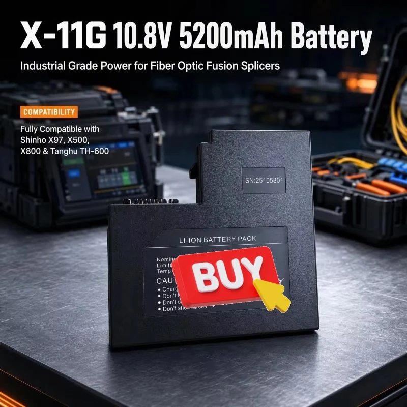 X-11G 10.8V 5200mAh Li-ion Replacement Battery Compatible with Shinho X97 X500 X800 & Tanghu TH-600 Fiber Optic Fusion Splicer