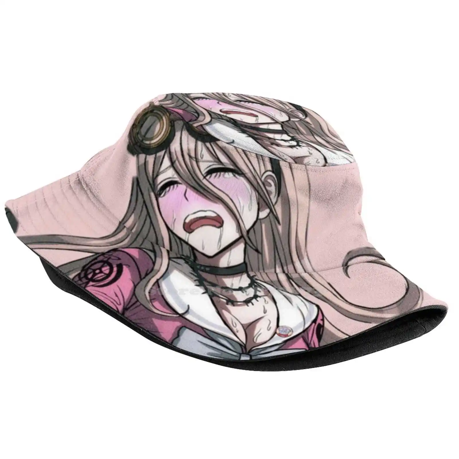 Miu Iruma - Danganronpa Unisex Fashion Women Men Breathable Bucket Hats Danganronpa Miru Iruma Pink Cute Bow Monobear Monomi