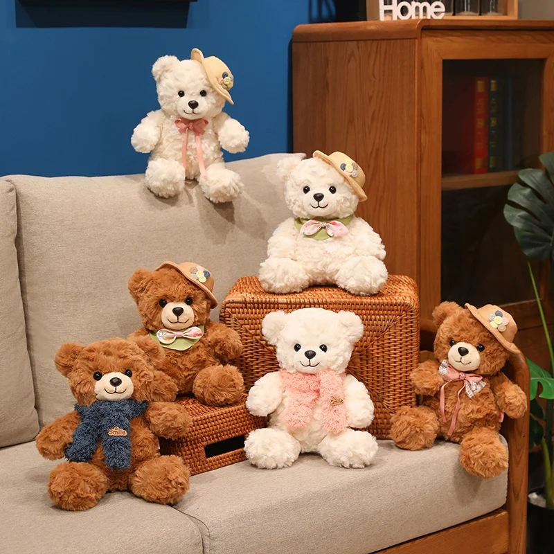 

25cm Teddy Bear Plush Toys Cartoon Stuffed Animal Lovely Soft Cuddly Baby Plushie Doll Toy Teddy Bear Companion Toy Gift