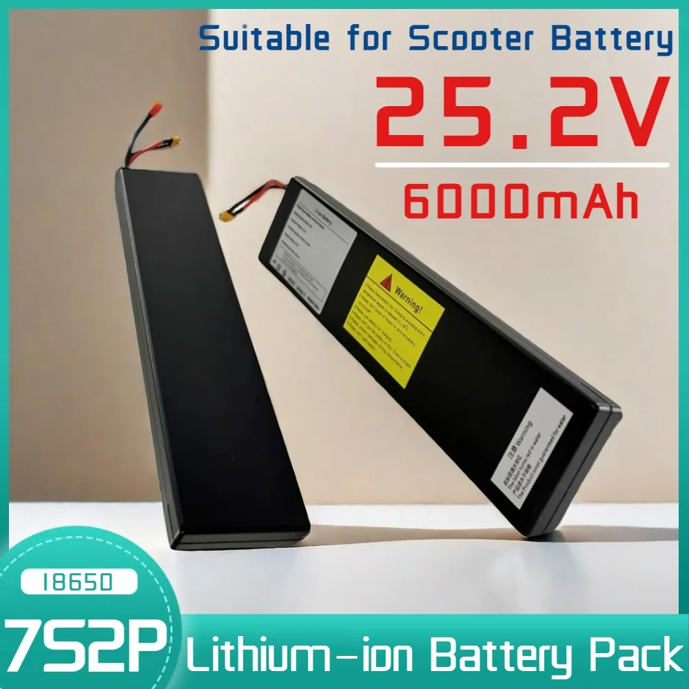 

7S2P 25.2V 6000mAh 18650 Lithium-Ion Battery Pack Suitable for Electric Bicycle Moped Balancing Scooter