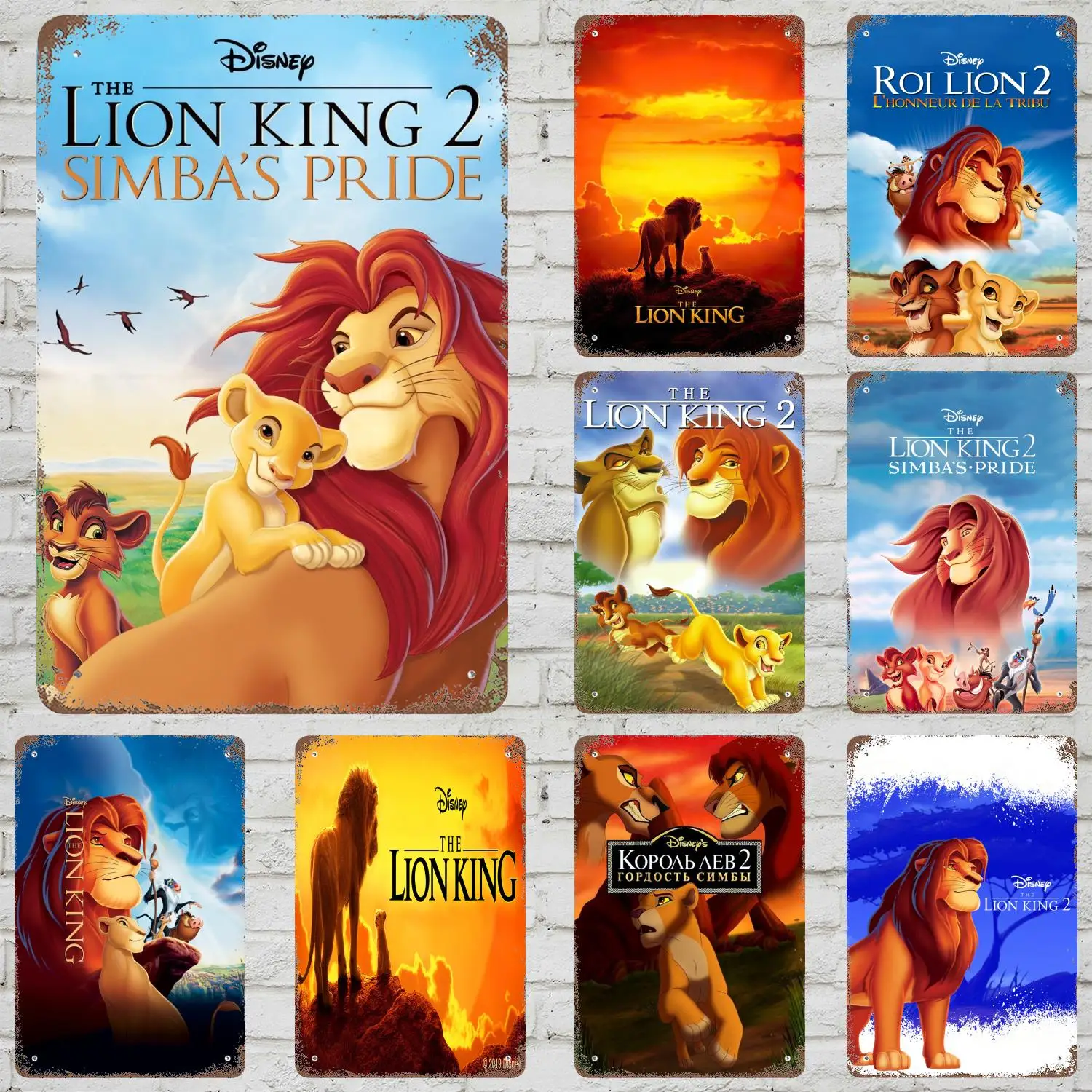 

MINISO The Lion King 2 Classic Poster Rusty Metal Plaque Retro Decorative Plate Bar Cave Garage Metal Sign Wall Decoration