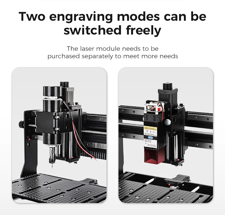 Hochpräziser 3020 Plus CNC-Holzfräser mit 500W-Spindel, GBRL-Steuerung, Linearführung, Gravur-, Fräs- und Schneidemaschine für Metall – Detail 4