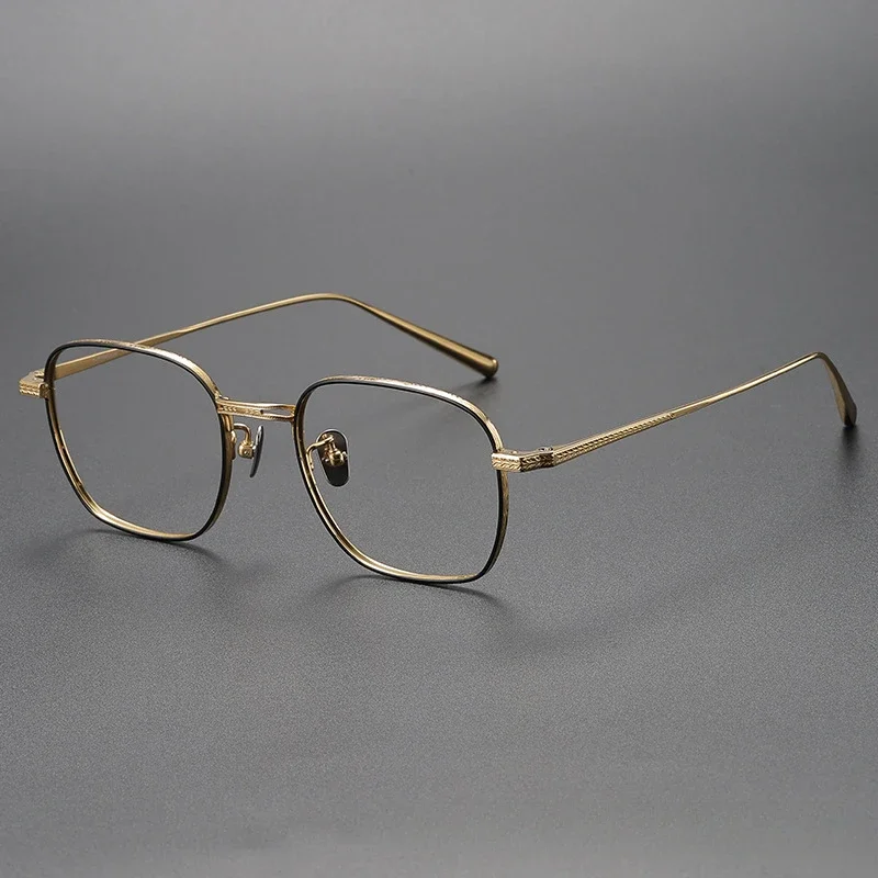 اليابانية الرجعية اليدوية النظارات الإطار N-015R قصر النظر نظارات المرأة مربع خفيفة صغيرة الرجال النظارات الضوء الأزرق النظارات
