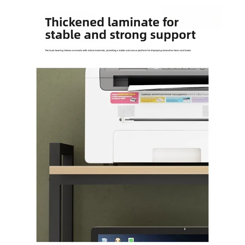 Adjustable Printer Stand, Desktop Monitor Riser Shelf, 2-Tier Office Desk Organizer for Printer & Computer