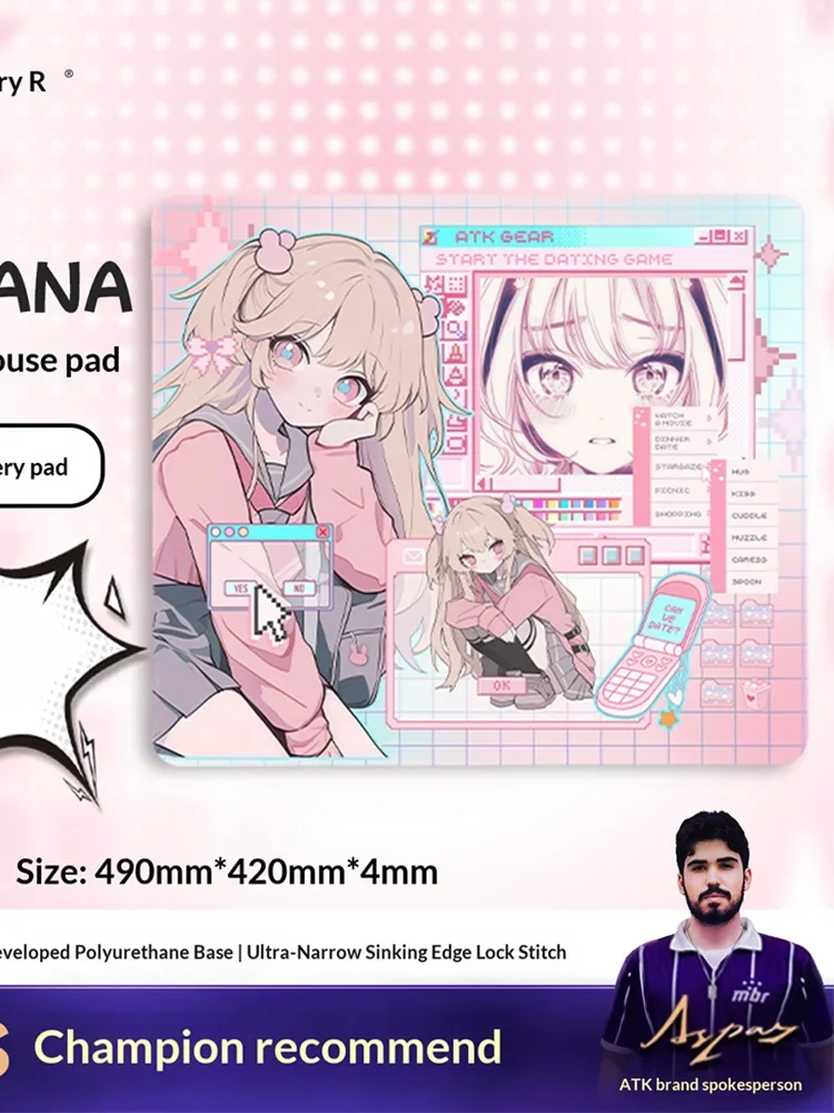 ATK Nana Mid Smooth Mousepad ATK Dream Neutral Balance Mouse Pad 490x420x4mm SOFT FPS Mousepads PC Gamers Custom Office Gift — zdjęcie produktu 7