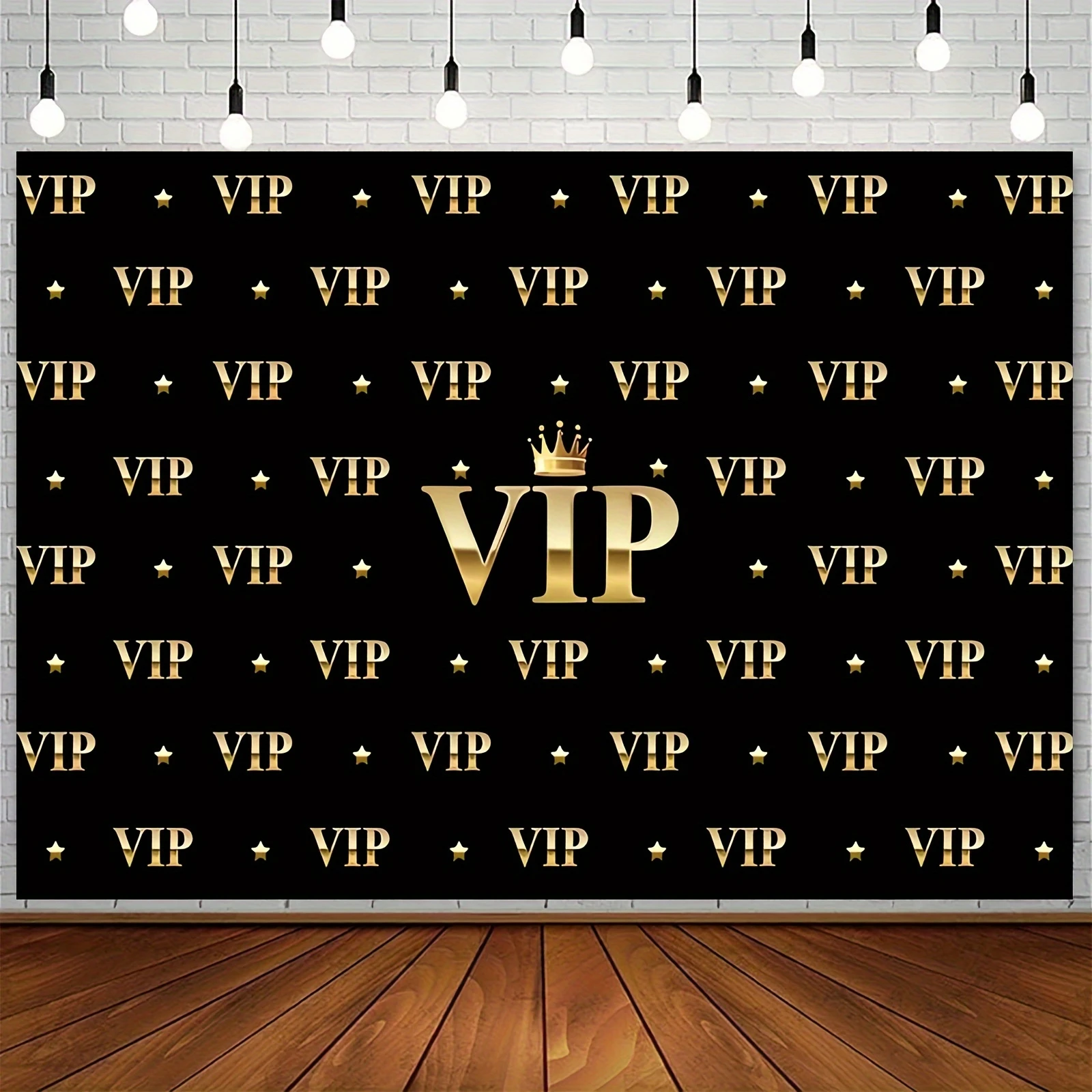 VIP Royal Crown Black Gold Tapestry Graduation Ball Birthday Party Banner Studio Decoration Photography Background