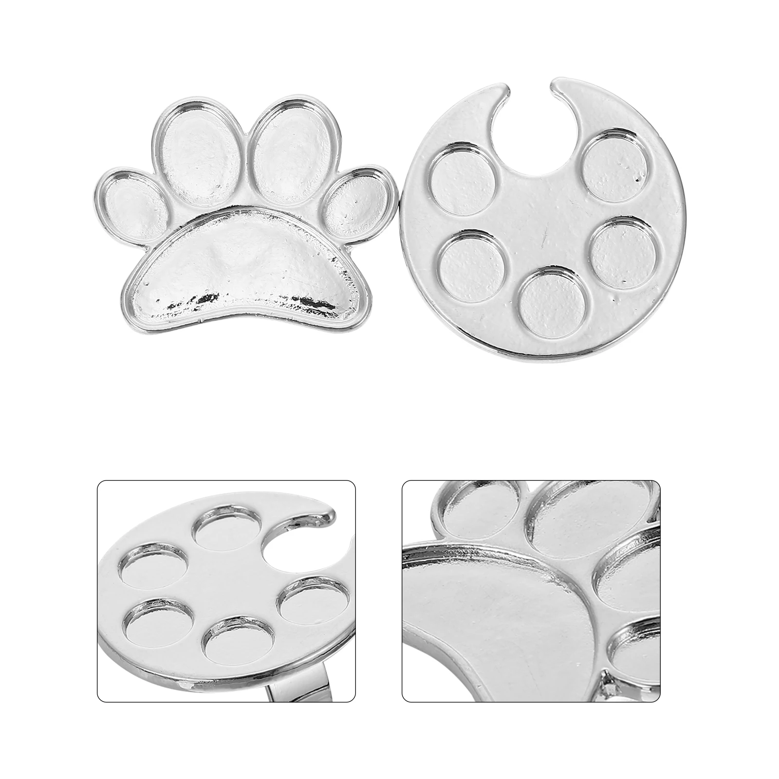 

2PCS Nail Palette Zinc Mini Manicure Palette Ring Alloy Adjustable Finger Ring Mini Manicure Polish Holder Makeup Tool For