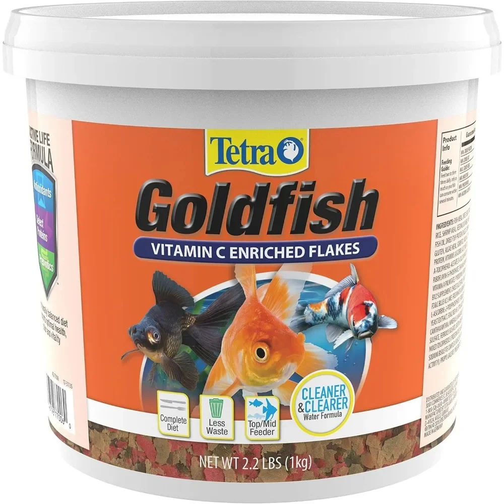 

Complete Goldfish Flakes Vitamin C Enriched Nutritionally Balanced Aquarium Fish Food 2.2 lbs