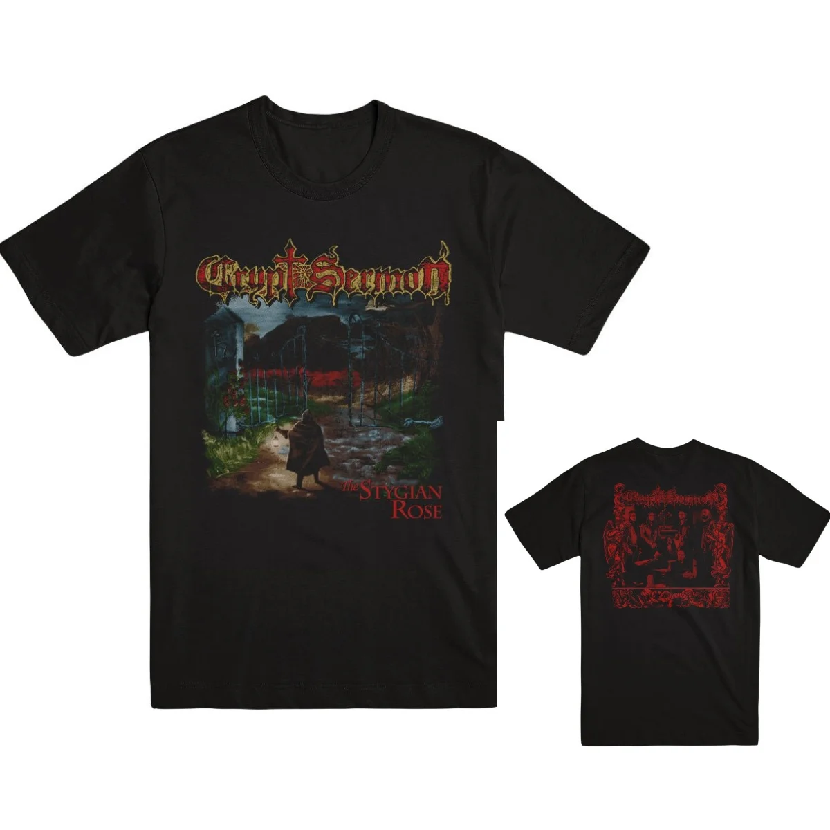 CRYPT SERMON The Stygian Rose Band T-Shirt Cotton Graphic Tee Men Women Summer Streetwear