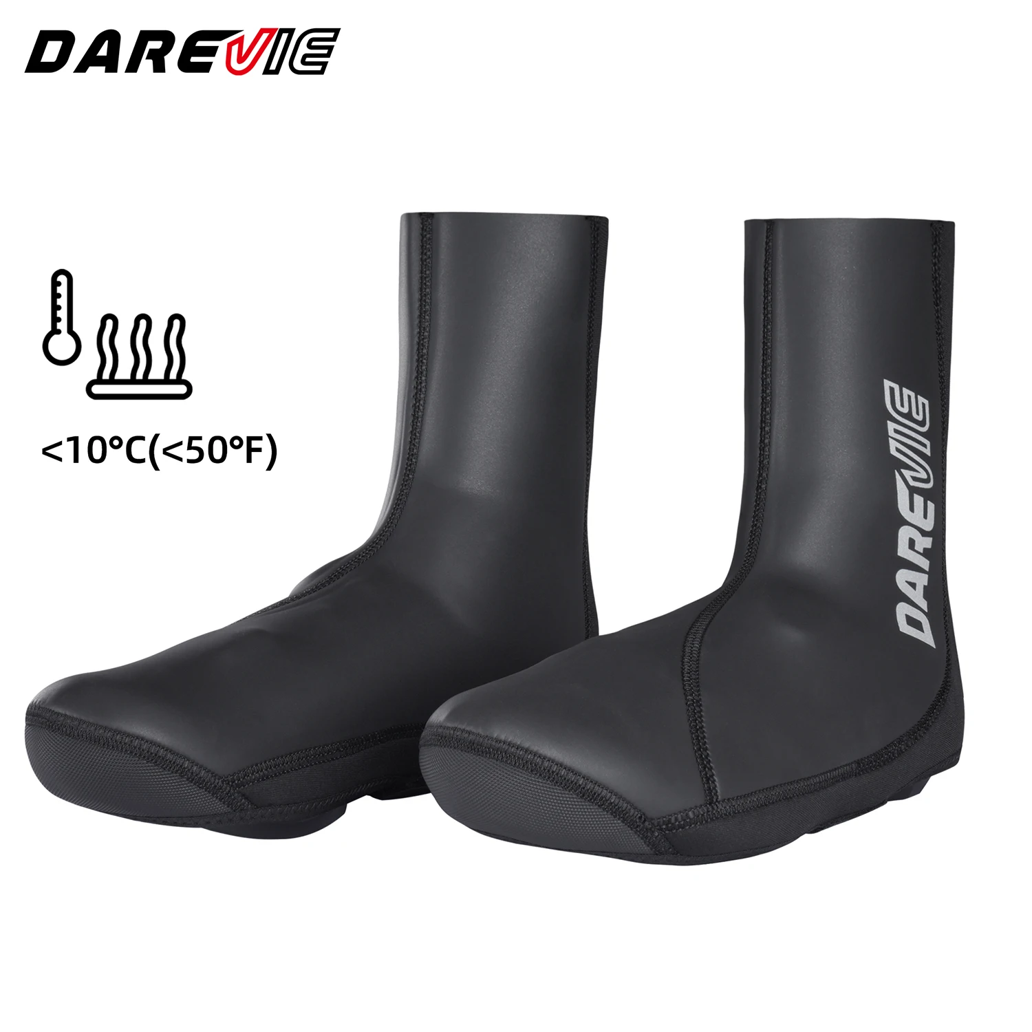 DAREVIE Fahrradschuh-Überzüge für den Winter, Warmhaltend, Winddicht, Wasserdicht, Rutschfest, Verschleißfest, Fahrrad-Überschuhe – Detail 1