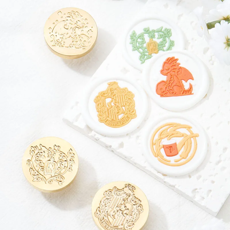 1PC, 3cm painted brass 3D relief seal, exquisitely carved koala pattern, suitable for envelopes and invitation letters