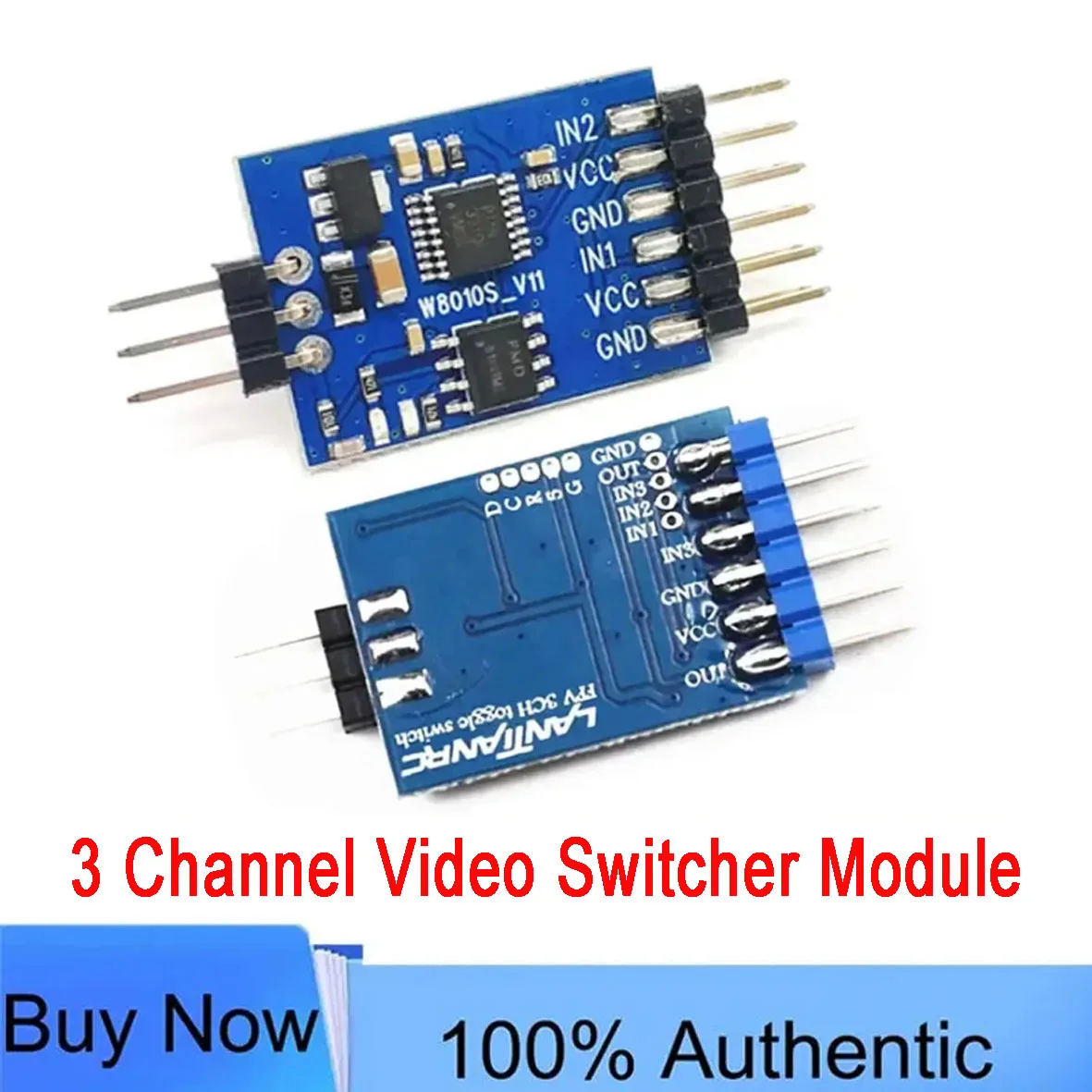 5.8G 3 Channel Video Switcher Module - 3-Way Video Switch Unit for RC FPV Camera, FPV Drone, Quadcopter