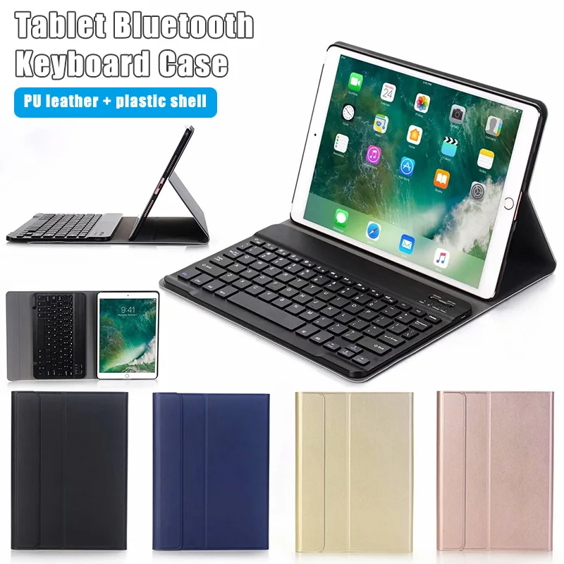 Funda de piel sintética con teclado inalámbrico para tableta, funda portátil con soporte, para ipad 10 "2 2021, 7 °, 8 °, 9 °, 10,2 pulgadas