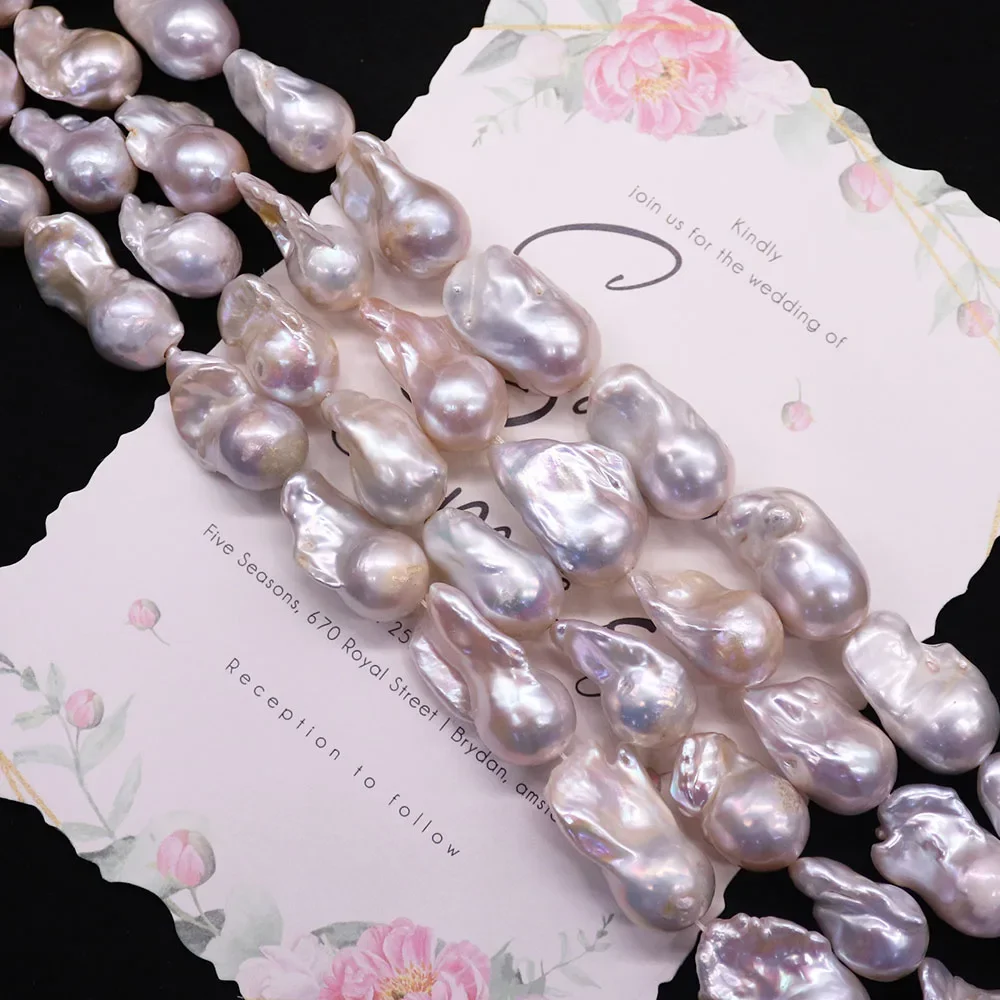 Irregular Tail-Shaped Large Baroque Freshwater Pearl Straight-Hole Spacer Bead 1strand DIY Exquisite Necklace Bracelet Accessory