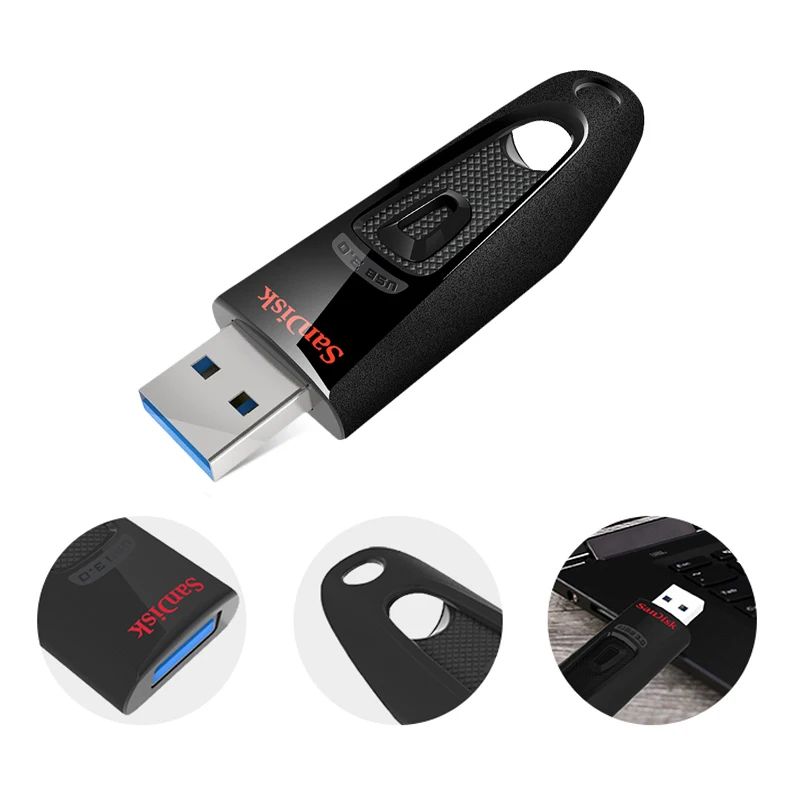 Unidad flash SanDisk CZ48 USB 3,0, unidad de bolígrafo de 256GB, memoria USB 3,0 de 128GB, disco U de 64GB, 32GB, 16GB, tecla USB, velocidad de lectura de hasta 130M/s