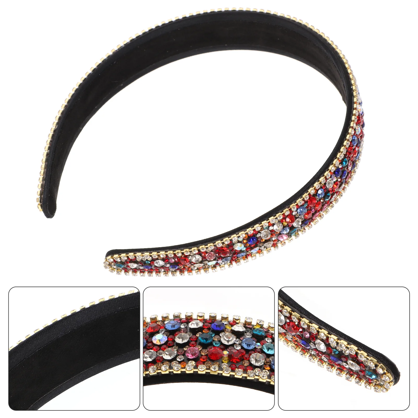 

Crystal Hairband Women Headband Bands Korean Version Wide Girl Rhinestone Heanband Women's