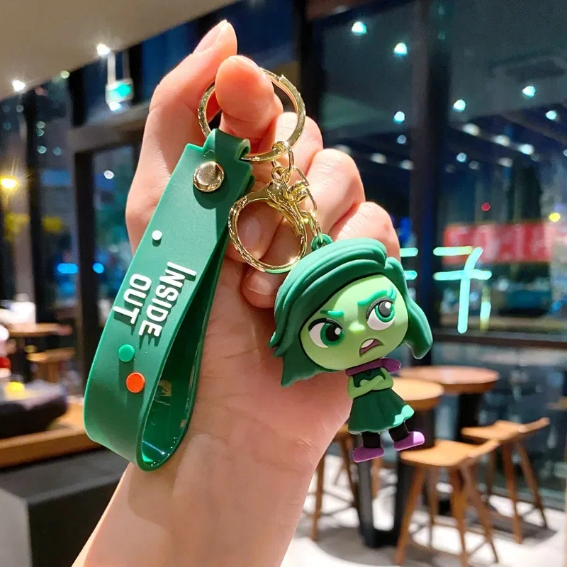 Disney Keychain Inside Out 2 Mind Wars Sad Emotions Anime Kawaii Action Figure Model Toy Doll Car Key Pendant Cute  Accessories