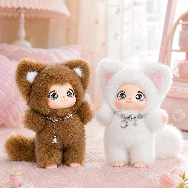 Kawaii Fox Plush Toy Fox Vinyl Face Plush Stuffed Animals Colorful Fox Christmas Birthday Gift for Kids and Friends view 3