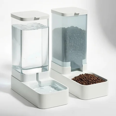 1pc/2pcs Automatic Dog Feeder/Water Dispenser, Plastic Gravity Dog Food And Water Dispenser Set