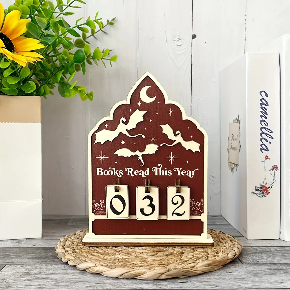 

Wooden Books Read Tracker Book Lovers Gift Reading Counter Books Read This Year Reading Challenge Tracker Home Library Decor