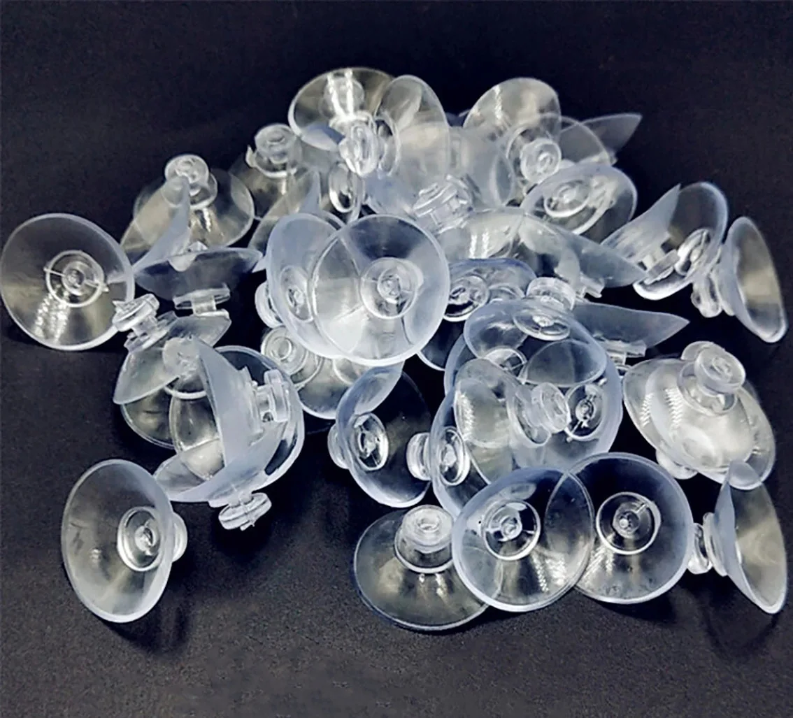 Plastic Small Suction Cups Transparent Soft PVC Mat Glass Countertop Anti Slip Fixing Gasket Coffee Table Tabletop Tray