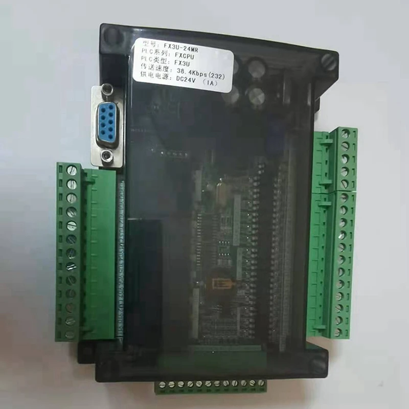 2X FX3U 24MR 6AD RS485 RTC (Real Time Clock) 14 Input 10 Relay Output 6 Analog Input 2 Analog Output Plc Controller