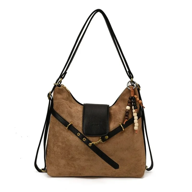 

Unique Letter Logo Commuter Diaper Bag For Women Elegant Leather Crossbody Handbag Designer Chic Retro Shoulder Tote Large