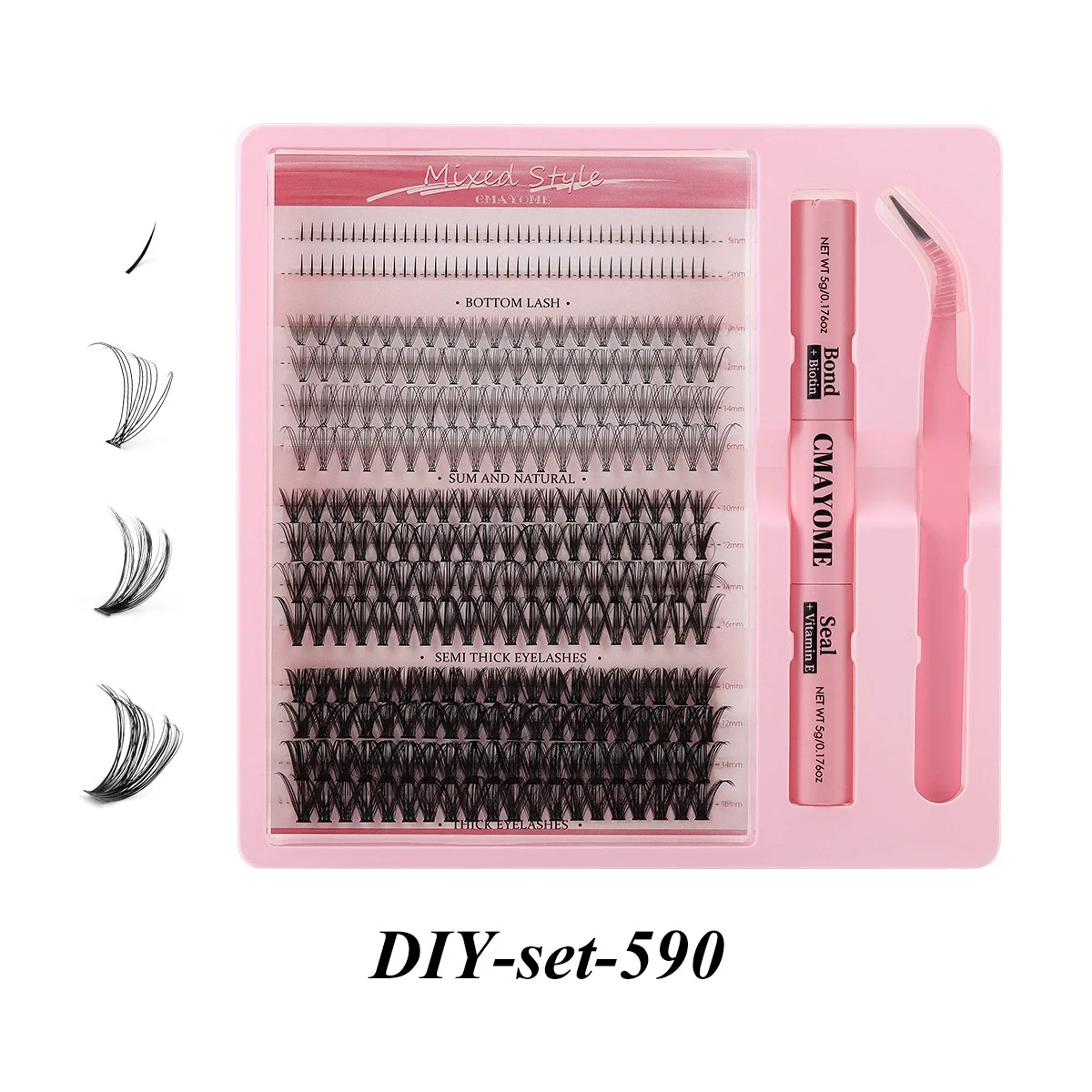 Popular 5-16cm DIY Segmented Eyelash Set with 320 Clusters of Natural Thick False Eyelash Mixed Batch Box