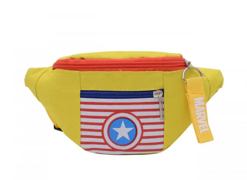 Disney Spiderman Anime Figure Official Fanny Pack for Child Banana Bag Iron Man Girl Waist Pack Pu Handbag for Boy Chest Bags