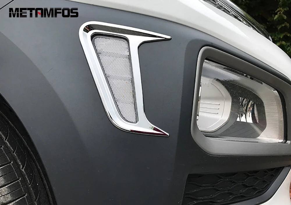 For Hyundai Kona Kauai 2017 2018 2019 Chrome Side Front Turn Sign Light Lamp Cover Trim Sticker Exterior Accessories Car Styling