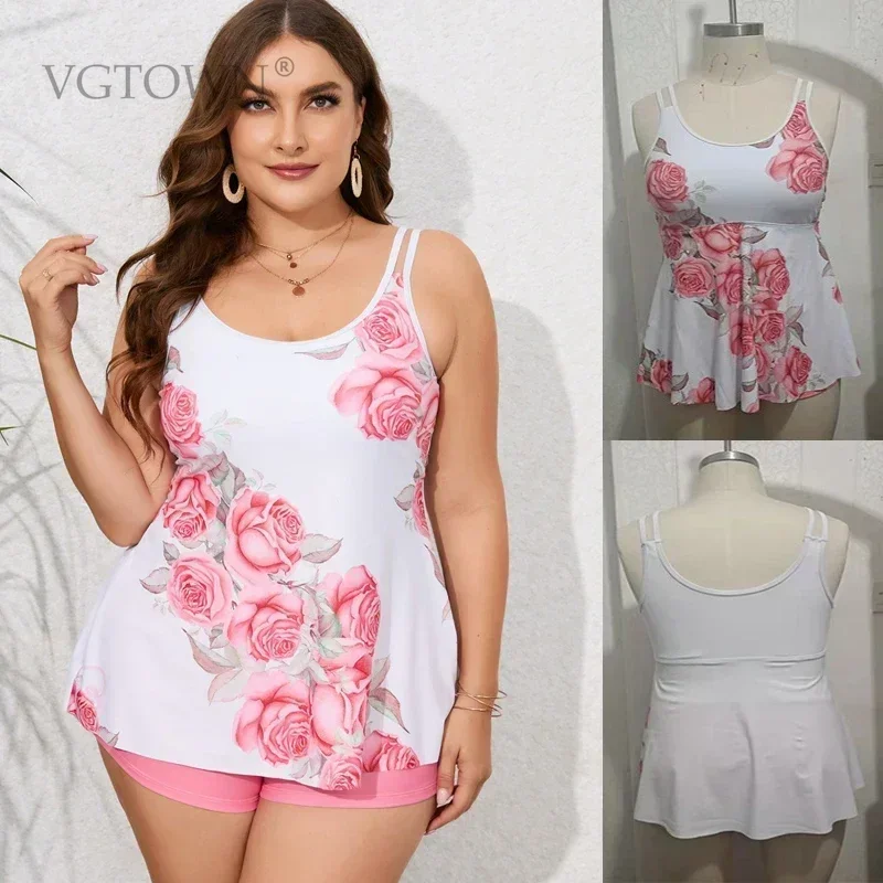 

Новый купальник из двух предметов размера плюс 8XL 10XL, женский купальник-танкини с эффектом пуш-ап, женский купальный костюм с принтом, Mayo, пляжная одежда, купальник