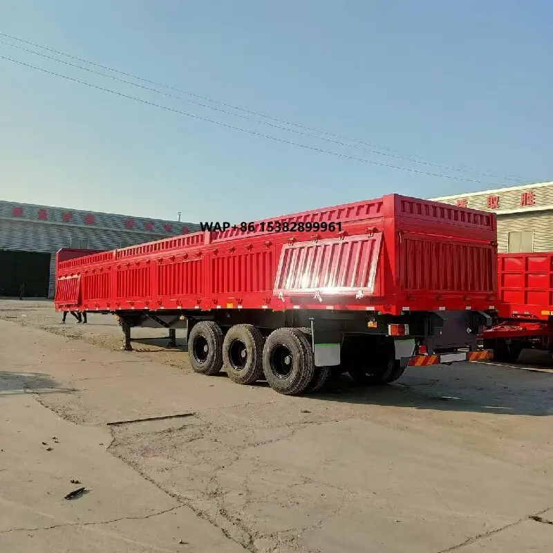 Sturdy Durable Fence Type Rollover Semi-trailer Half-hung Structure 54900kg High Load Capacity Export Standard