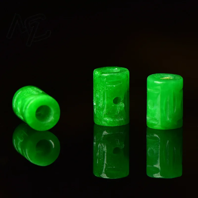 

10pcs DIY Natural Dry Green Bucket Beads Accessories Bracelet Fashion Real Jewelry Gemstone Amulet Fashion Best Selling Gifts