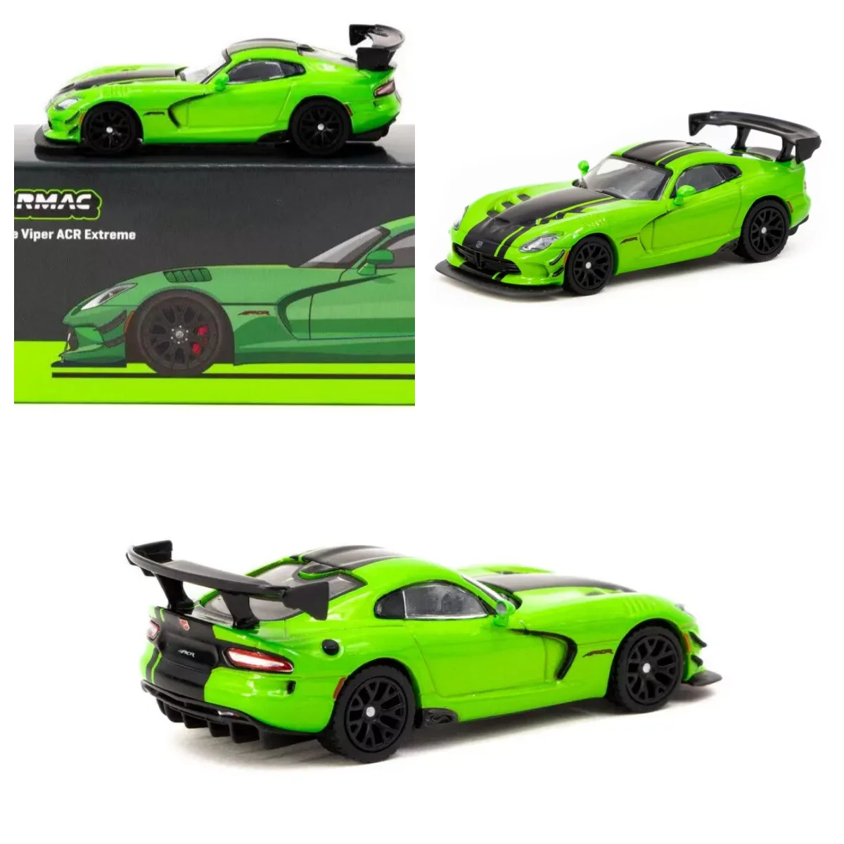 Tarmac Works GLOBAL64  Viper ACR Extreme - Green Metallic 1:64 Diecast Car Model Car Collection Limited Edition Hobby Toys