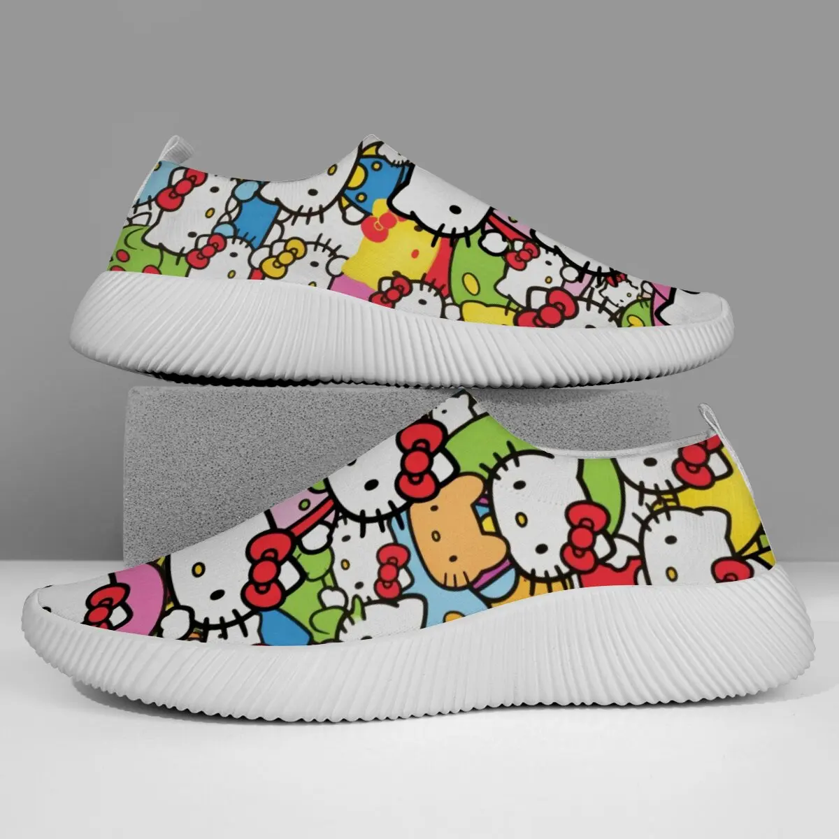 

Повседневные кроссовки без шнуровки, женская детская обувь с мультяшным принтом «Hello Kitty» Disney для девочек, Zapatos, Минни Маус, Niña Sportschuhe Kinder