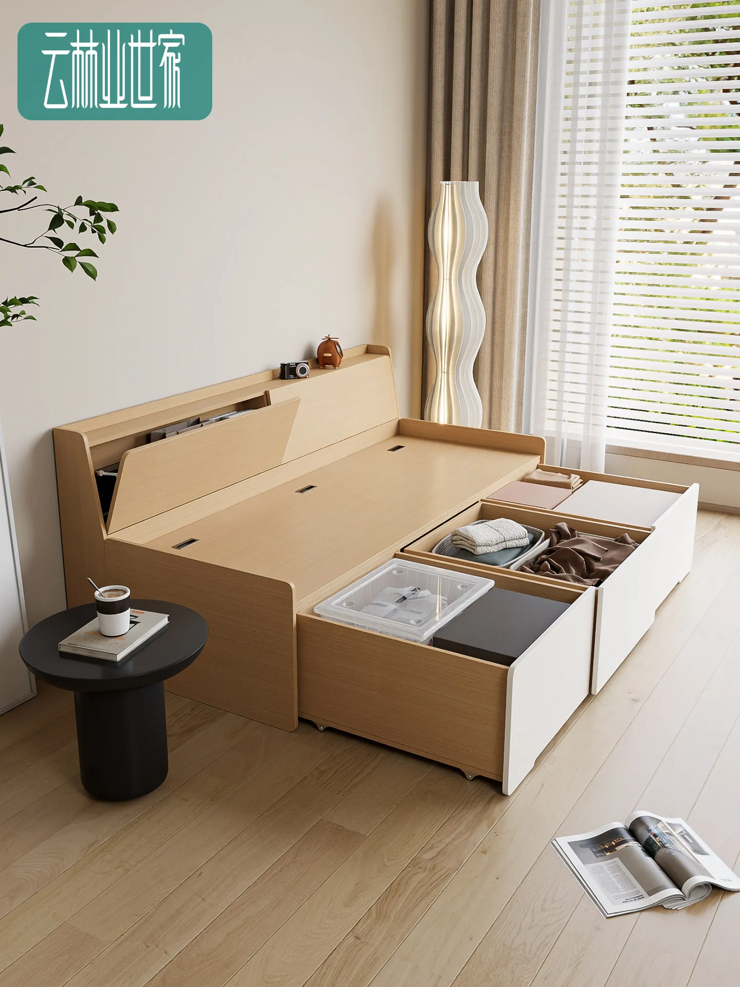 LMM living room folding sofa bed dual-purpose single telescopic bed pull-out bed two-in-one