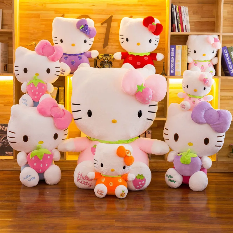 Big Size Sanrio Kawaii Hello Kitty Plush Toy Pillow Doll Cat Kt Stuffed Animal Plushies Home Decoration Peluche Kid Xmas Gift