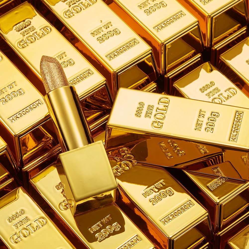 グリッター口紅保湿メイクベルベットマットゴールド口紅防水リップステインセクシーな光沢のある赤化粧品顔料ヌードルージュ