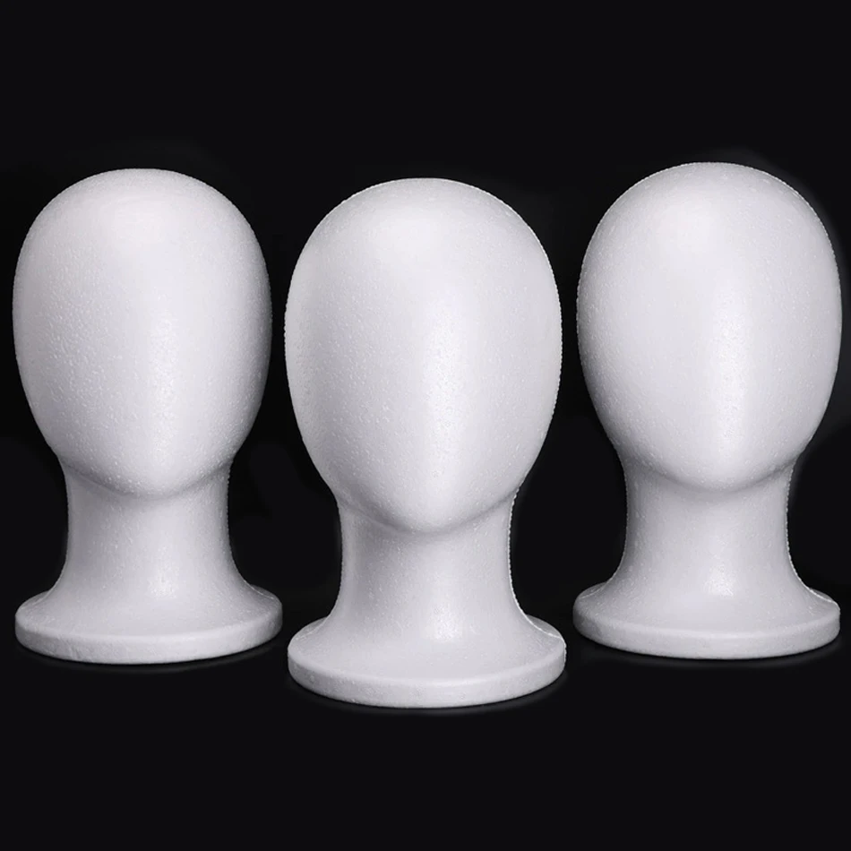 1 Stück Modellkopf aus weißem Schaumstoff, Perückenständer für Perücken, Schaufensterpuppenkopf für Perücken, Perücken- und Hut-Halter zum Stylen und Präsentieren von Haaren