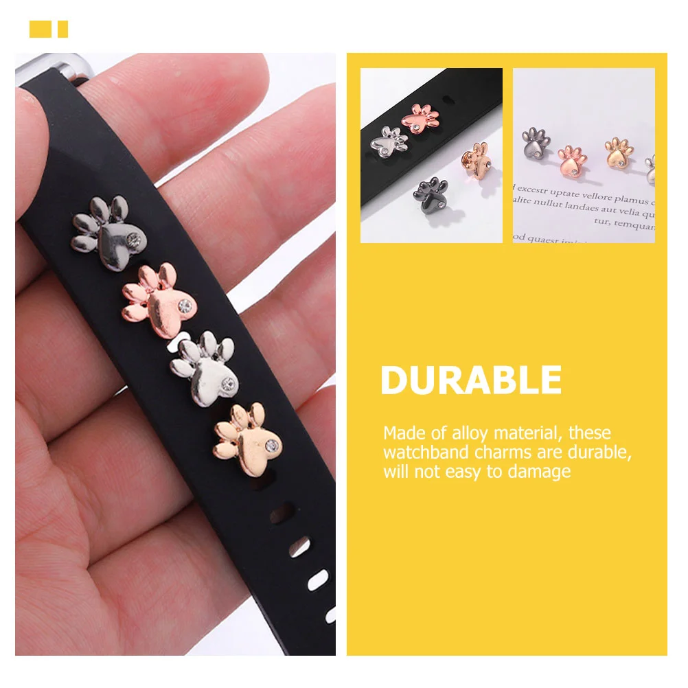 4 Pcs Strap Studs Crafted Watch Charm Replaceable Watchband Nail Exquisite Compact Watchstrap Watches Alloy