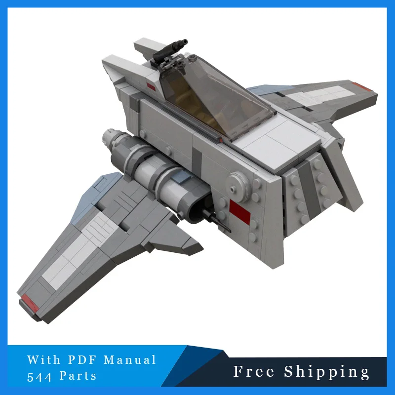 

544 шт. MOC, креативная боевая серия, серый крутой истребитель, технология, модульные строительные блоки, детский набор игрушек для сборки, Рождественский подарок