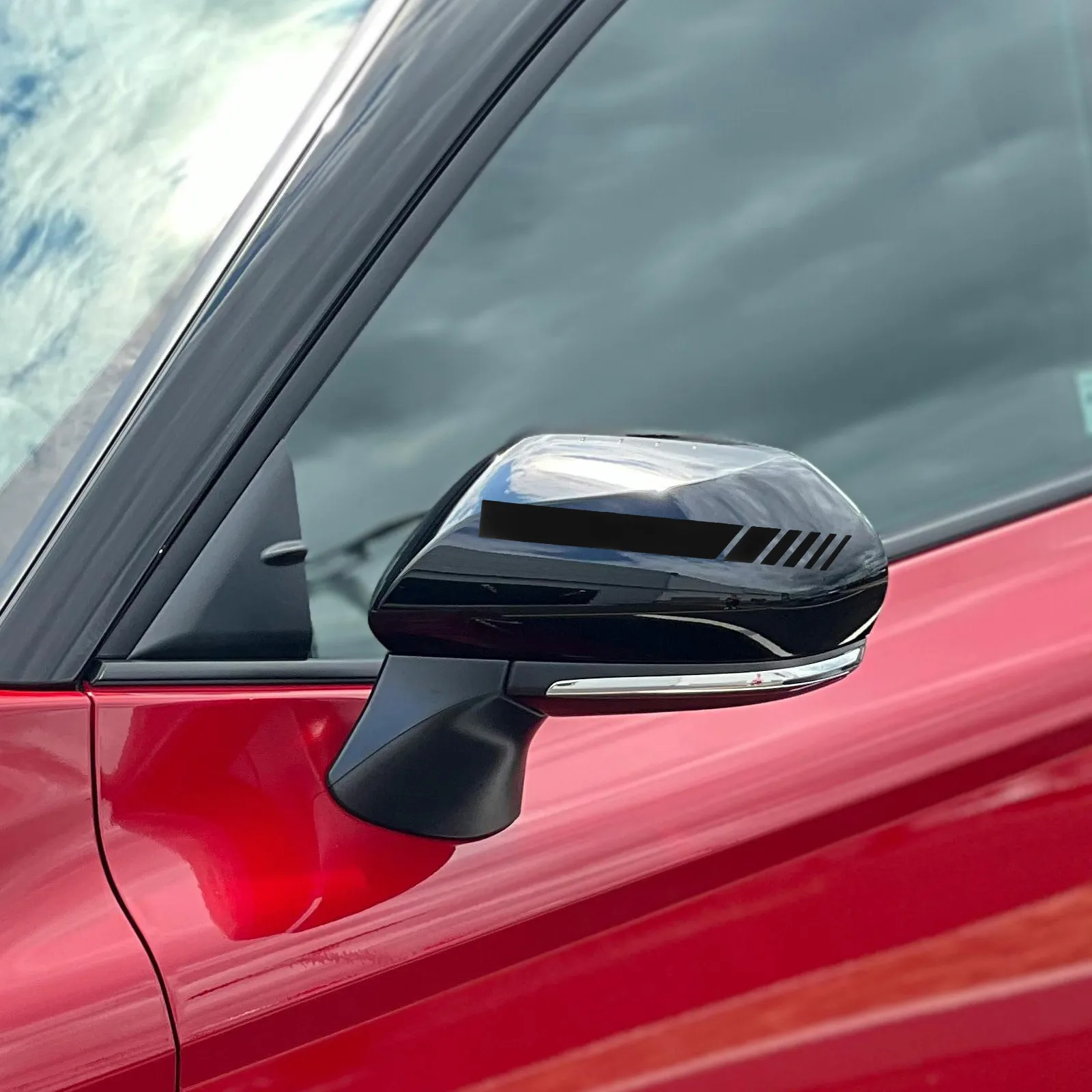 

4Pcs Car Stickers Rearview Mirror Decals Car Exterior Decoration Scratch Cover Automotive Side Stripes Durable PVC Material