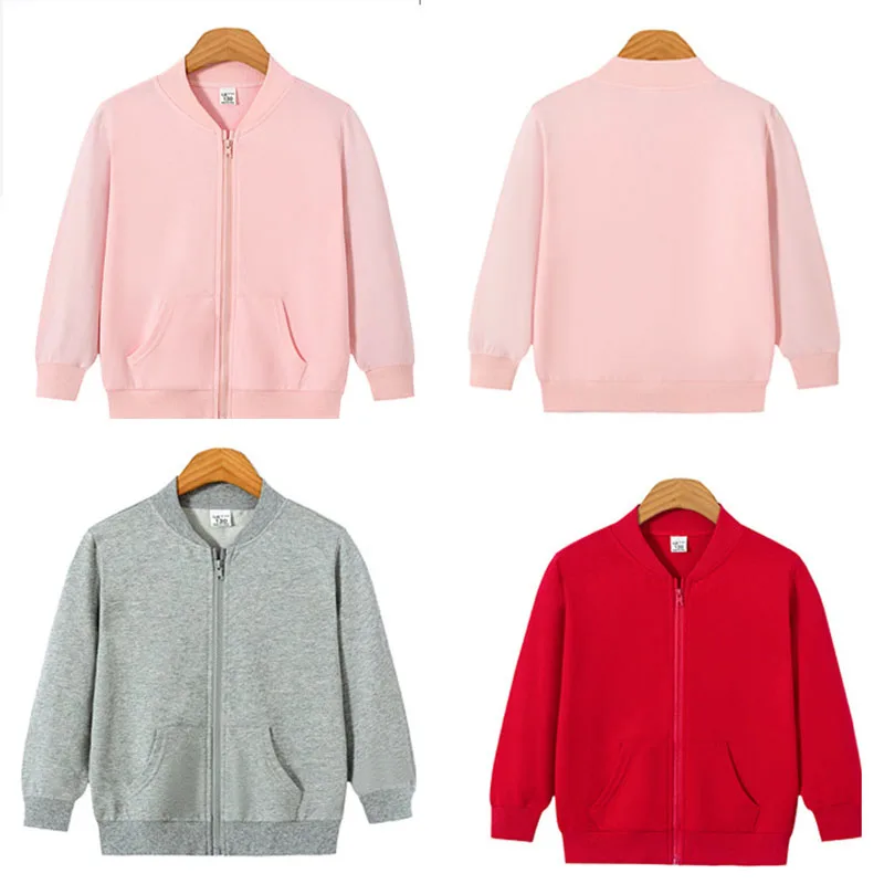 Kids Jackets Autumn Boys Girls Casual Coats Children Spring Thin Cotton Outerwear Teenager Fashion Solid Color Clothes 2-14Y