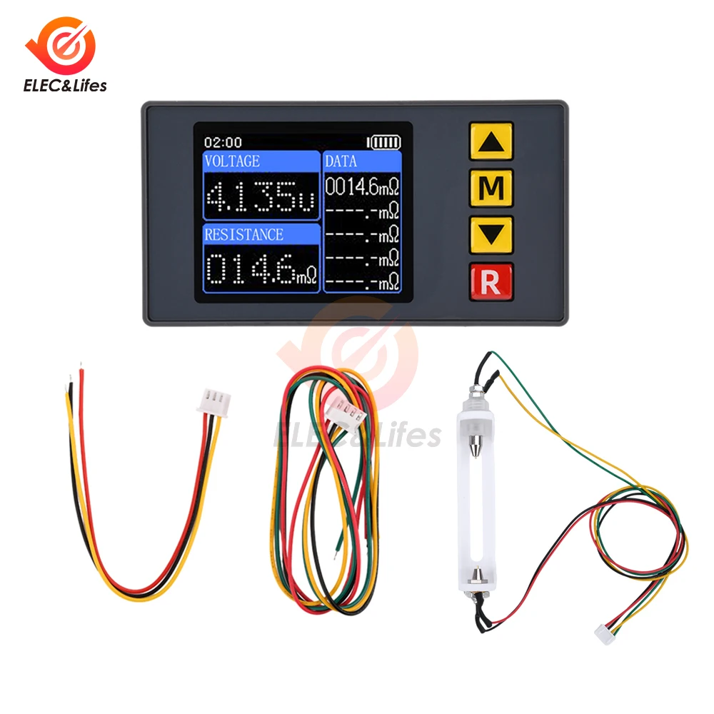 TS457 DC5V Voltage Internal Resistance Tester Detector AC 4-Wires Adjustable Voltmeter Battery Analyzer Tool With Kelvin Clip