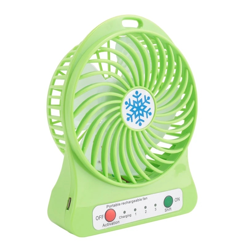 M08K Portable Rechargeable Mini Fan Air Cooler Mini Desk Fan USB Cooling Rechargeable Handheld Fans Green