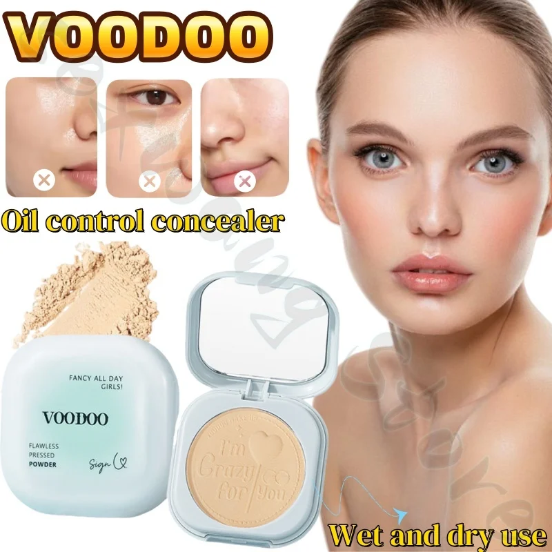 VOODOO powder powder can be used for dry and wet makeup, non-stuck powder, soft focus powder to conceal invisible pores